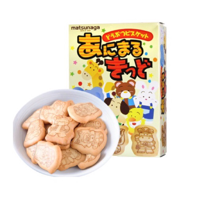3/2022] Bánh ăn dặm hình thú Matsunaga 35gr Nhật Bản